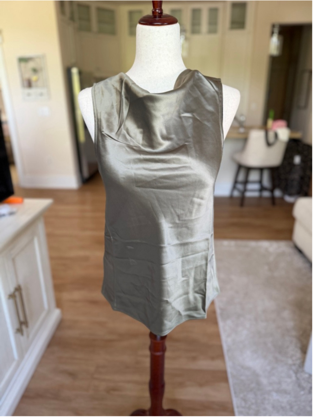 NWT NONCHALANT LABEL Olive Green Cowl Neck Tank Top S